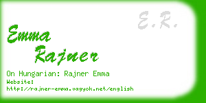 emma rajner business card